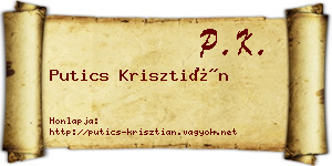 Putics Krisztián névjegykártya